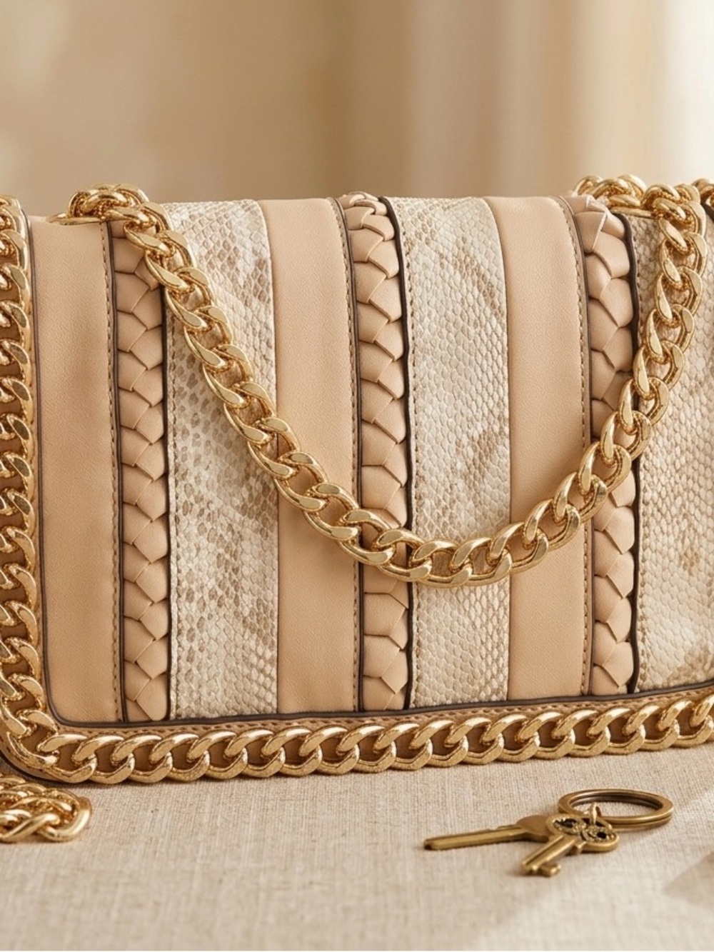 New ALDO Wovgreenwald Crossbody Bag- Blush Snake